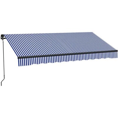 Outsunny Sonnenschirm Markise Polyesterstoff Aluminium Blau Weiß 295L x 247B cm Outsunny Sonnenschirm Markise Polyesterstoff Aluminium Blau Weiß 295L x 247B cm