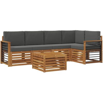 vidaXL Sofagarnituren 6 Tlg Natur und Anthrazit Massivholz Akazie 3374862 vidaXL Sofagarnituren 6 Tlg Natur und Anthrazit Massivholz Akazie 3374862