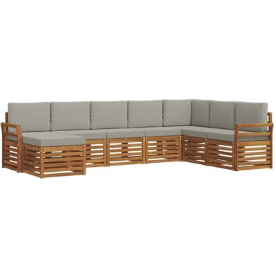 vidaXL Sofagarnituren 8 Tlg Natur und Hellgrau Massivholz Akazie 3375291 vidaXL Sofagarnituren 8 Tlg Natur und Hellgrau Massivholz Akazie 3375291