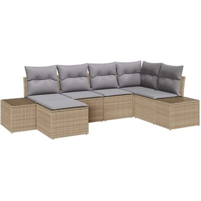 Beige Gartensofaset 6 Stück - Gartenmöbel Beige Gartensofaset 6 Stück - Gartenmöbel