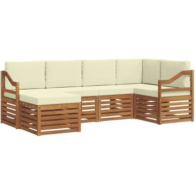 vidaXL Sofagarnituren 6 Tlg Natur und Creme Massivholz Akazie 3375105 vidaXL Sofagarnituren 6 Tlg Natur und Creme Massivholz Akazie 3375105