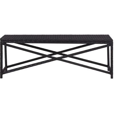 vidaXL Gartenbank 120 cm Poly Rattan Schwarz vidaXL Gartenbank 120 cm Poly Rattan Schwarz