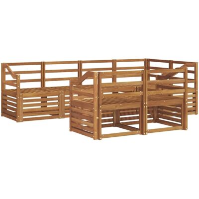 vidaXL Sofagarnituren 7 Tlg Natur Massivholz Akazie 3374984 vidaXL Sofagarnituren 7 Tlg Natur Massivholz Akazie 3374984