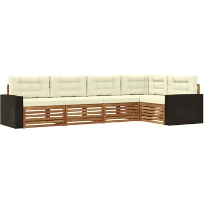 vidaXL Outdoor-Sofagarnitur 5 Stk Natur und Creme 331 x 172,5 x 73 cm 3383363 vidaXL Outdoor-Sofagarnitur 5 Stk Natur und Creme 331 x 172,5 x 73 cm 3383363