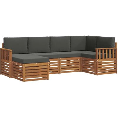vidaXL Sofagarnituren 6 Tlg Natur und Anthrazit Massivholz Akazie 3375082 vidaXL Sofagarnituren 6 Tlg Natur und Anthrazit Massivholz Akazie 3375082