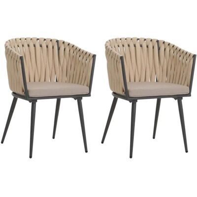 MCW Gartenstuhl N38 2er-Set Creme Kissen Hellbraun MCW Gartenstuhl N38 2er-Set Creme Kissen Hellbraun