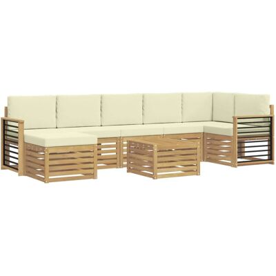 vidaXL Outdoor-Sofagarnitur 8-Tlg Weiß und Creme 59 x 59 x 37 cm 3392245 vidaXL Outdoor-Sofagarnitur 8-Tlg Weiß und Creme 59 x 59 x 37 cm 3392245