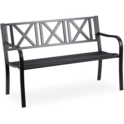 Relaxdays Gartenbank Stahl Schwarz Zweisitzer 127 cm x 63 cm x 80,5 cm 11,3 kg Relaxdays Gartenbank Stahl Schwarz Zweisitzer 127 cm x 63 cm x 80,5 cm 11,3 kg