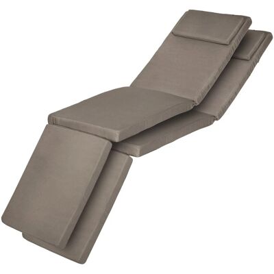 Beautissu 2er Set Luxus Deckchair Auflage LoftLux DC 175x45x5cm Taupe Beautissu 2er Set Luxus Deckchair Auflage LoftLux DC 175x45x5cm Taupe