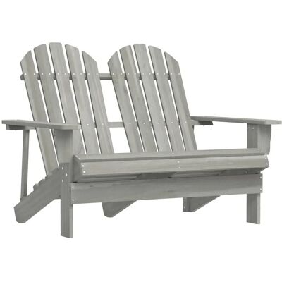 vidaXL Adirondack-Gartenbank 2-Sitzer Massivholz Tanne Grau 315900 vidaXL Adirondack-Gartenbank 2-Sitzer Massivholz Tanne Grau 315900