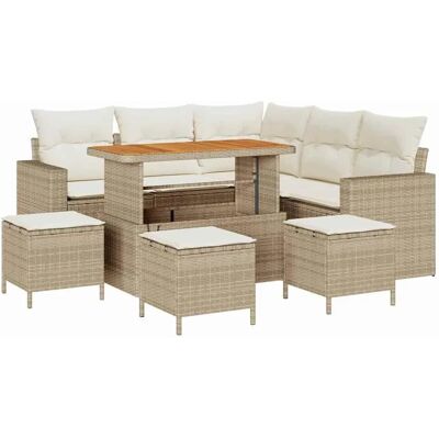 vidaXL Garten-Sofa-Set 9-Tlg Beige Poly Rattan 3361621 vidaXL Garten-Sofa-Set 9-Tlg Beige Poly Rattan 3361621