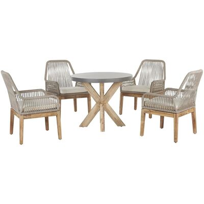 Beliani Gartentisch Set OLBIA Creme 90x90x76 Beliani Gartentisch Set OLBIA Creme 90x90x76