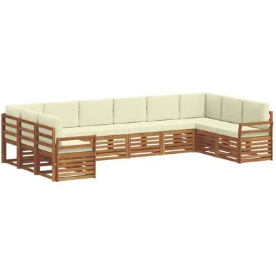 vidaXL Sofagarnituren 10 Tlg Natur und Creme Massivholz Akazie 3375560 vidaXL Sofagarnituren 10 Tlg Natur und Creme Massivholz Akazie 3375560