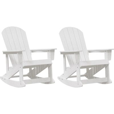 vidaXL Adirondack Schaukelstühle 2-Tlg Weiß HDPE 3335834 vidaXL Adirondack Schaukelstühle 2-Tlg Weiß HDPE 3335834