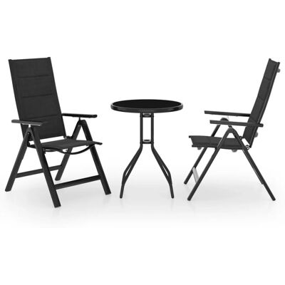 vidaXL 3-Tlg Bistro-Set Schwarz und Anthrazit 3070655 vidaXL 3-Tlg Bistro-Set Schwarz und Anthrazit 3070655