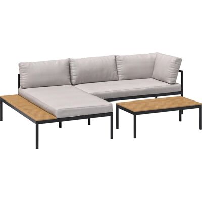 Lounge-Set Lankin 3-teilig aus Aluminium & Polywood Anthrazit-Beige Lounge-Set Lankin 3-teilig aus Aluminium & Polywood Anthrazit-Beige