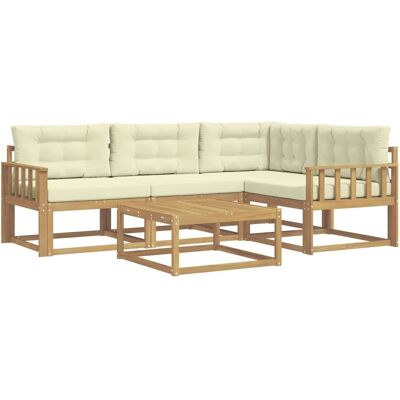 vidaXL Outdoor-Sofagarnitur 5 Stk Weiß und Creme 79 x 79 x 37 cm 3386404 vidaXL Outdoor-Sofagarnitur 5 Stk Weiß und Creme 79 x 79 x 37 cm 3386404