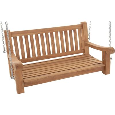 DELUKE Schaukelbank MUVER Holz Teak 120x70x62cm Hängebank Gartenschaukel Zum Aufhängen Veranda-Schaukel DELUKE Schaukelbank MUVER Holz Teak 120x70x62cm Hängebank Gartenschaukel Zum Aufhängen Veranda-Schaukel