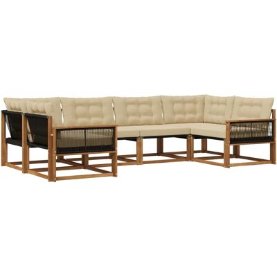 vidaXL Outdoor-Sofagarnitur mit Kissen 6 Stk Natur und Beige 3381649 vidaXL Outdoor-Sofagarnitur mit Kissen 6 Stk Natur und Beige 3381649