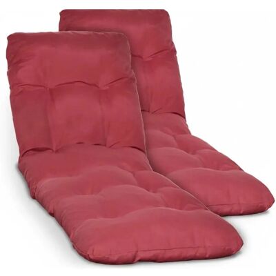 Beautissu 2X Auflage Sonnenliege Deckchair Flair RL 190x60x8 cm Rot Beautissu 2X Auflage Sonnenliege Deckchair Flair RL 190x60x8 cm Rot