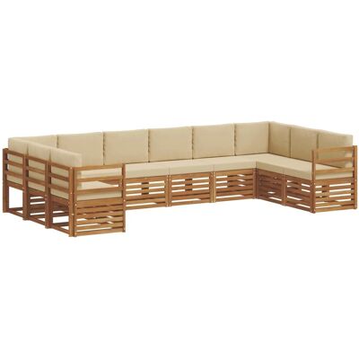 vidaXL Sofagarnituren 10 Tlg Natur und Beige Massivholz Akazie 3375543 vidaXL Sofagarnituren 10 Tlg Natur und Beige Massivholz Akazie 3375543