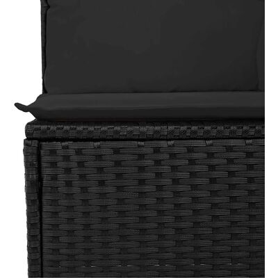 Schwarzes Poly Rattan Gartensofa-Set - 9-teilig für draußen Schwarzes Poly Rattan Gartensofa-Set - 9-teilig für draußen