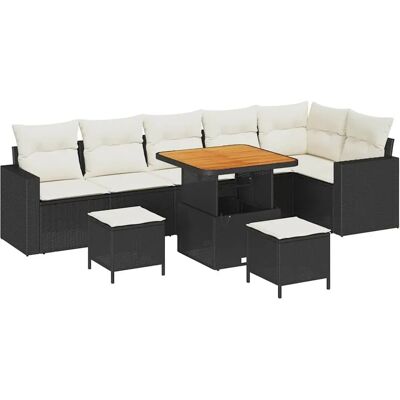 vidaXL Garten-Sofa-Set 9-Tlg Schwarz Poly Rattan 3361630 vidaXL Garten-Sofa-Set 9-Tlg Schwarz Poly Rattan 3361630