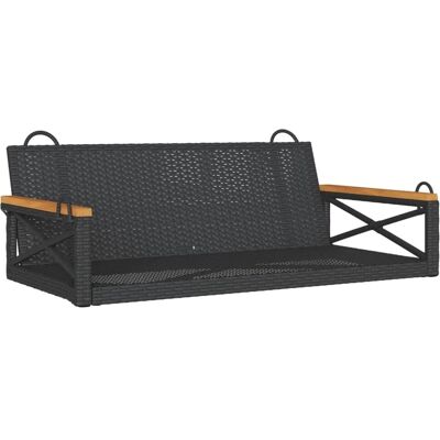 furnicato Hängebank Schwarz 109x62x40 cm Poly Rattan furnicato Hängebank Schwarz 109x62x40 cm Poly Rattan
