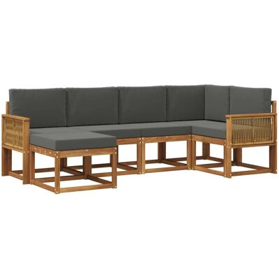 vidaXL Outdoor-Sofagarnitur 6 Stk Natur und Anthrazit Polyester 3385358 vidaXL Outdoor-Sofagarnitur 6 Stk Natur und Anthrazit Polyester 3385358