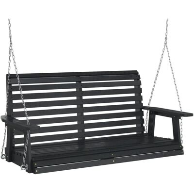 vidaXL Gartenschaukel Schwarz - Wetterfestes Holz - 122,5x63x56cm vidaXL Gartenschaukel Schwarz - Wetterfestes Holz - 122,5x63x56cm