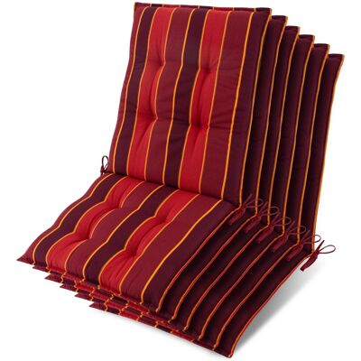 Beautissu 6x Niederlehner Sun-NL Auflage 105x50x8cm Rot-Gestreift Beautissu 6x Niederlehner Sun-NL Auflage 105x50x8cm Rot-Gestreift