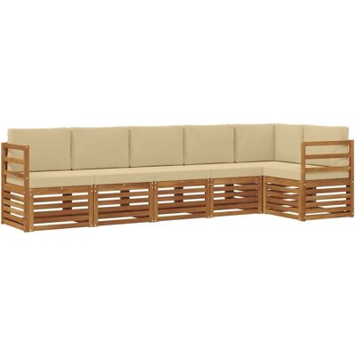 vidaXL Sofagarnituren 6 Tlg Natur und Beige Massivholz Akazie 3374873 vidaXL Sofagarnituren 6 Tlg Natur und Beige Massivholz Akazie 3374873