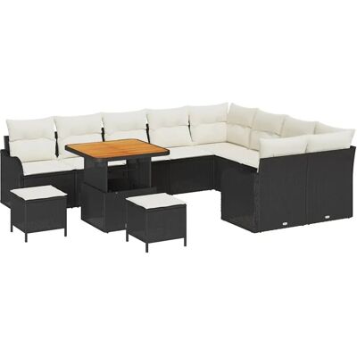 vidaXL Garten-Sofa-Set 12-Tlg Schwarz Poly Rattan 3362300 vidaXL Garten-Sofa-Set 12-Tlg Schwarz Poly Rattan 3362300