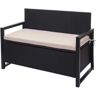 PROREGAL Poly-Rattan 2er Sitzbank HxBxT 87x117x57cm Gartenbank Truhenbank Anthrazit Kissen Beige Staufach Aufbewahrung Sitzkissen PROREGAL Poly-Rattan 2er Sitzbank HxBxT 87x117x57cm Gartenbank Truhenbank Anthrazit Kissen Beige Staufach Aufbewahrung Sitzkissen