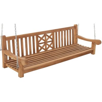 DELUKE Schaukelbank TABEL Holz Teak 200x70x61cm Hängebank Gartenschaukel Zum Aufhängen Veranda-Schaukel DELUKE Schaukelbank TABEL Holz Teak 200x70x61cm Hängebank Gartenschaukel Zum Aufhängen Veranda-Schaukel