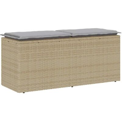 Furnicato Gartenbank Mit Kissen Beige 110x40x44 Cm Poly Rattan Furnicato Gartenbank Mit Kissen Beige 110x40x44 Cm Poly Rattan