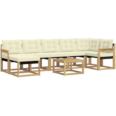 vidaXL Outdoor-Sofagarnitur mit Kissen 8 Stk Weiß und Creme 3389708 vidaXL Outdoor-Sofagarnitur mit Kissen 8 Stk Weiß und Creme 3389708