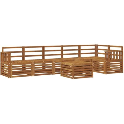 vidaXL Ecksofa Set 7-Tlg Natur Massivholz Akazie 3374919 vidaXL Ecksofa Set 7-Tlg Natur Massivholz Akazie 3374919