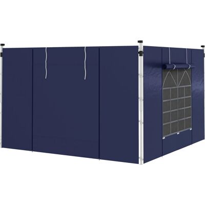 Outsunny Vordach-Seitenwände Polyester Seitenwand mit Fenster Blau 295L x 195H cm Outsunny Vordach-Seitenwände Polyester Seitenwand mit Fenster Blau 295L x 195H cm