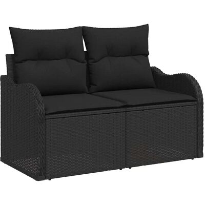 vidaXL Garten-Sofa-Set mit Kissen 10-Tlg Schwarz Poly Rattan 3354552 vidaXL Garten-Sofa-Set mit Kissen 10-Tlg Schwarz Poly Rattan 3354552