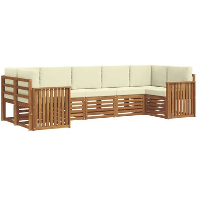 vidaXL Sofagarnituren 7 Tlg Natur und Creme Massivholz Akazie 3375405 vidaXL Sofagarnituren 7 Tlg Natur und Creme Massivholz Akazie 3375405