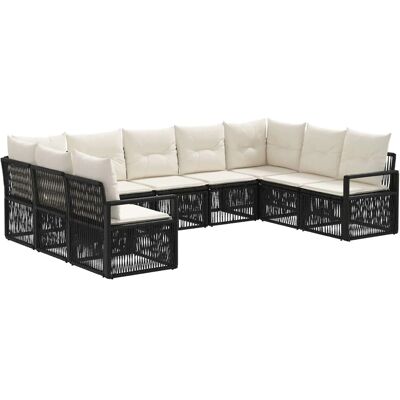 vidaXL Gartensofa-Set 9-Tlg Schwarz Poly-Rattan 3435814 vidaXL Gartensofa-Set 9-Tlg Schwarz Poly-Rattan 3435814