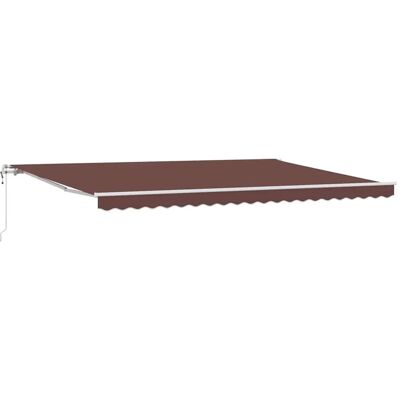 vidaXL Automatische Einziehbare Markise 500x300cm - Braun & Weiß vidaXL Automatische Einziehbare Markise 500x300cm - Braun & Weiß