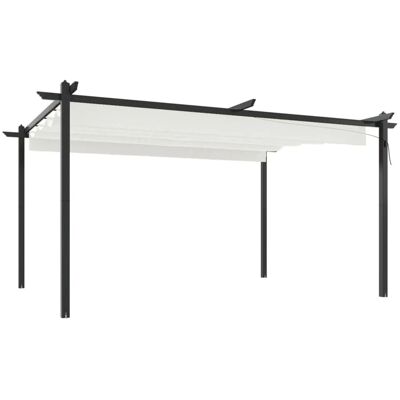 vidaXL Pavillon mit ausziehbarem Dach 4x3 m Creme - Pavillon vidaXL Pavillon mit ausziehbarem Dach 4x3 m Creme - Pavillon