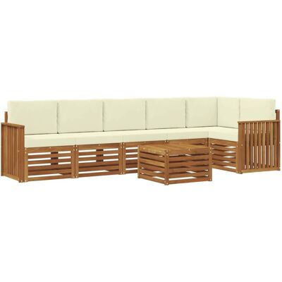 vidaXL Sofagarnituren 7 Tlg Natur und Creme Massivholz Akazie 3374925 vidaXL Sofagarnituren 7 Tlg Natur und Creme Massivholz Akazie 3374925
