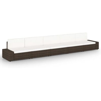 vidaXL Garten-Lounge-Set mit Kissen - Gartenmöbel, Braun Rattan vidaXL Garten-Lounge-Set mit Kissen - Gartenmöbel, Braun Rattan