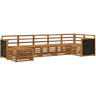 vidaXL Ecksofa Set 6 Stk Natur Massivholz Akazie 3384610 vidaXL Ecksofa Set 6 Stk Natur Massivholz Akazie 3384610