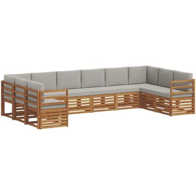 vidaXL Sofagarnituren 10 Tlg Natur und Hellgrau Massivholz Akazie 3375541 vidaXL Sofagarnituren 10 Tlg Natur und Hellgrau Massivholz Akazie 3375541
