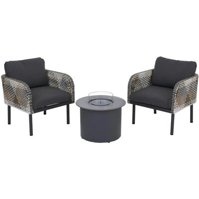 MCW Poly-Rattan Garnitur P80 Tischkamin Alu Stoff Dunkelgrau MCW Poly-Rattan Garnitur P80 Tischkamin Alu Stoff Dunkelgrau