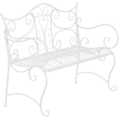 DELUKE Gartenbank TODOR Metall Weiß 113x47x89cm Metallbank Garten 2 Seitzer Bank Terrasse Vintage Antik Gartenbank DELUKE Gartenbank TODOR Metall Weiß 113x47x89cm Metallbank Garten 2 Seitzer Bank Terrasse Vintage Antik Gartenbank